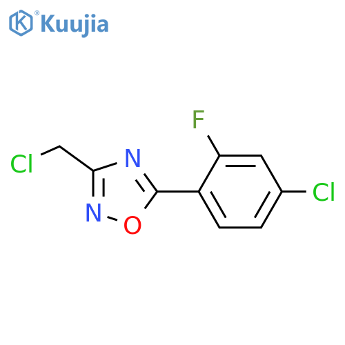 5-(4-chloro-2-fluorophenyl)-3-(chloromethyl)-1,2,4-oxadiazole structure