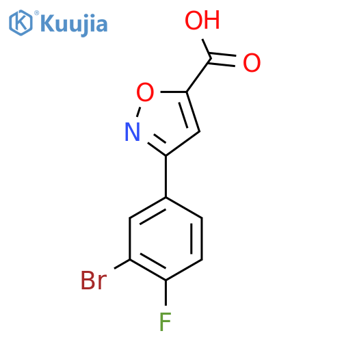 3-(3-Bromo-4-fluorophenyl)isoxazole-5-carboxylic acid structure