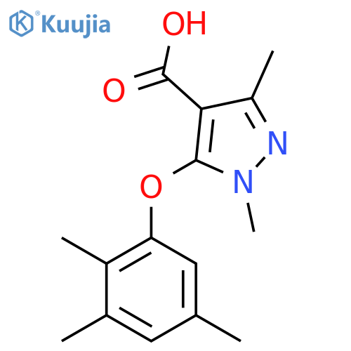 1,3-dimethyl-5-(2,3,5-trimethylphenoxy)-1H-pyrazole-4-carboxylic acid structure