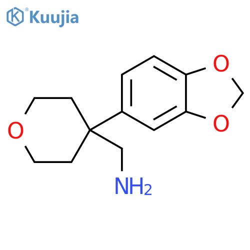4-(2H-1,3-benzodioxol-5-yl)oxan-4-ylmethanamine structure