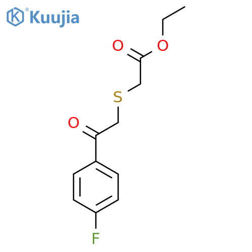 Ethyl 2-((2-(4-fluorophenyl)-2-oxoethyl)thio)acetate structure