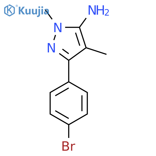 3-(4-bromophenyl)-1,4-dimethyl-1H-pyrazol-5-amine structure