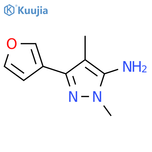 3-(furan-3-yl)-1,4-dimethyl-1H-pyrazol-5-amine structure