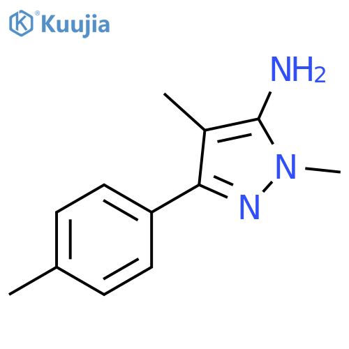 1,4-dimethyl-3-(4-methylphenyl)-1H-pyrazol-5-amine structure