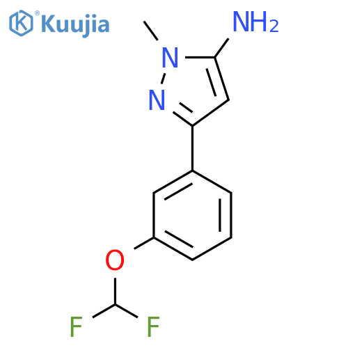 3-3-(difluoromethoxy)phenyl-1-methyl-1H-pyrazol-5-amine structure