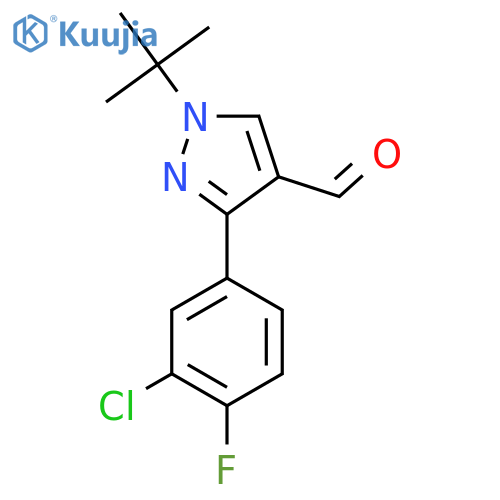 1-(Tert-butyl)-3-(3-chloro-4-fluorophenyl)-1H-pyrazole-4-carbaldehyde structure