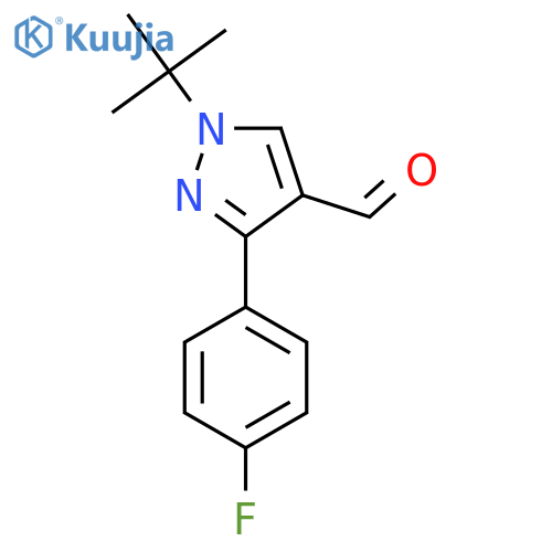 1-tert-butyl-3-(4-fluorophenyl)-1H-pyrazole-4-carbaldehyde structure