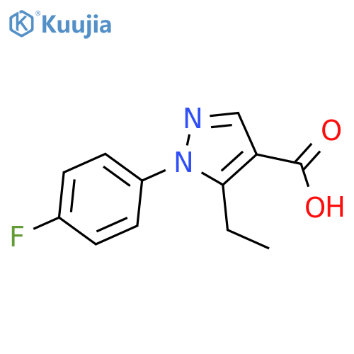 5-ethyl-1-(4-fluorophenyl)-1H-pyrazole-4-carboxylic acid structure
