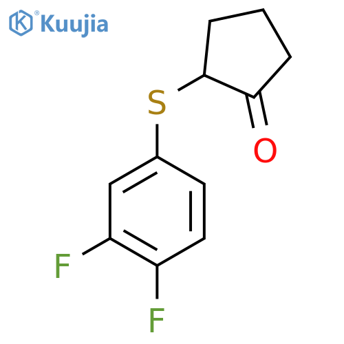 Cyclopentanone, 2-[(3,4-difluorophenyl)thio]- structure