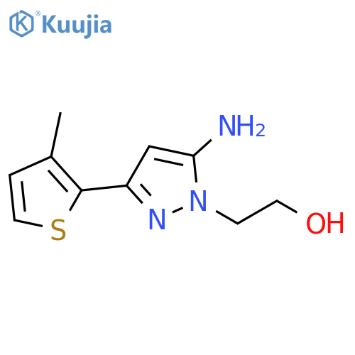 2-5-amino-3-(3-methylthiophen-2-yl)-1H-pyrazol-1-ylethan-1-ol structure