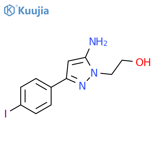2-5-Amino-3-(4-iodophenyl)-1H-pyrazol-1-ylethan-1-ol structure