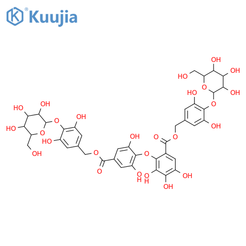 b-D-Glucopyranoside,4-[[[2-[4-[[[4-(b-D-glucopyranosyloxy)-3,5-dihydroxyphenyl]methoxy]carbonyl]-2,6-dihydroxyphenoxy]-3,4,5-trihydroxybenzoyl]oxy]methyl]-2,6-dihydroxyphenyl(9CI) structure