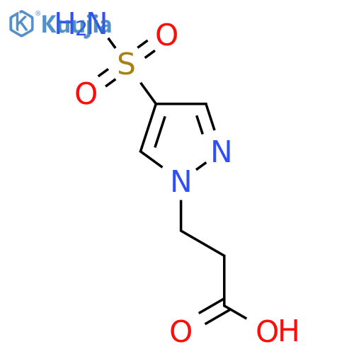 3-(4-sulfamoyl-1H-pyrazol-1-yl)propanoic acid structure