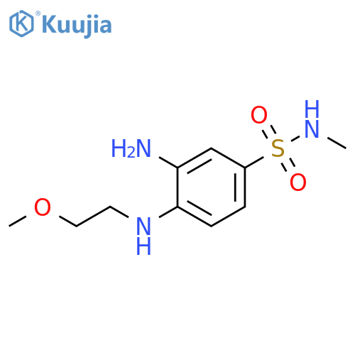 3-Amino-4-(2-methoxyethyl)amino-N-methylbenzene-1-sulfonamide structure