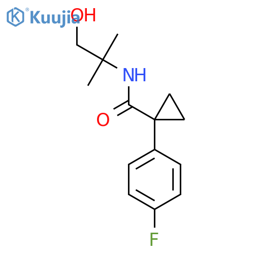1-(4-fluorophenyl)-N-(1-hydroxy-2-methylpropan-2-yl)cyclopropane-1-carboxamide structure
