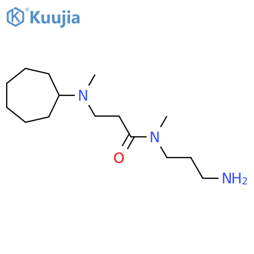 N-(3-aminopropyl)-3-[cycloheptyl(methyl)amino]-N-methylpropanamide structure