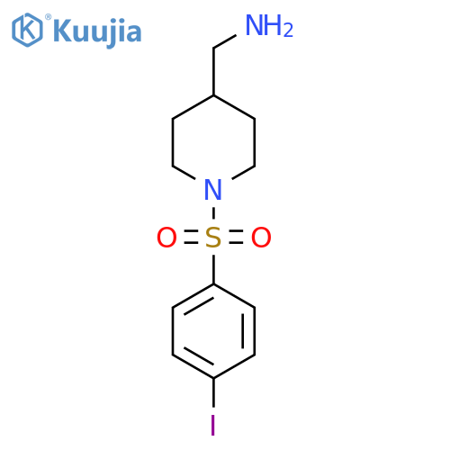1-(4-iodobenzenesulfonyl)piperidin-4-ylmethanamine structure