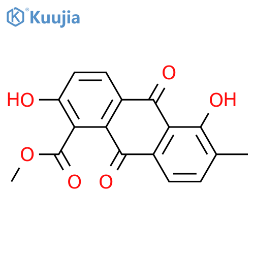 1-Anthracenecarboxylicacid, 9,10-dihydro-2,5-dihydroxy-6-methyl-9,10-dioxo-, methyl ester structure