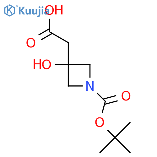2-{1-[(tert-butoxy)carbonyl]-3-hydroxyazetidin-3-yl}acetic acid structure