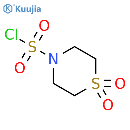 1,1-dioxo-1λ?-thiomorpholine-4-sulfonyl chloride structure