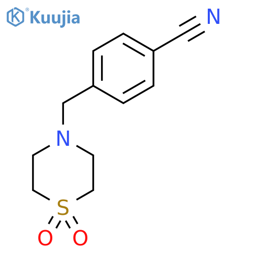 4-(1,1-dioxo-1lambda6-thiomorpholin-4-yl)methylbenzonitrile structure