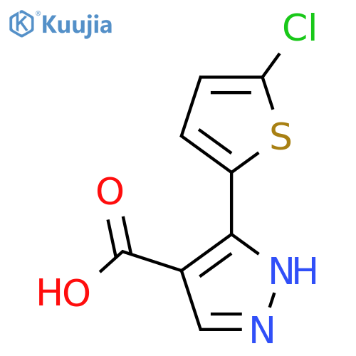 3-(5-chlorothiophen-2-yl)-1H-pyrazole-4-carboxylic acid structure
