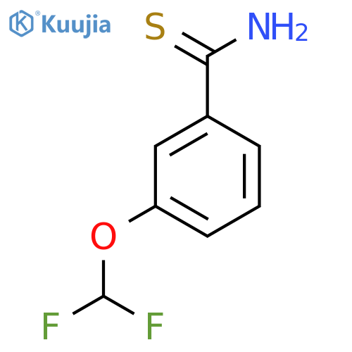 3-(difluoromethoxy)benzene-1-carbothioamide structure