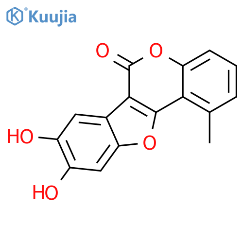 6H-Benzofuro[3,2-c][1]benzopyran-6-one,8,9-dihydroxy-1-methyl- structure