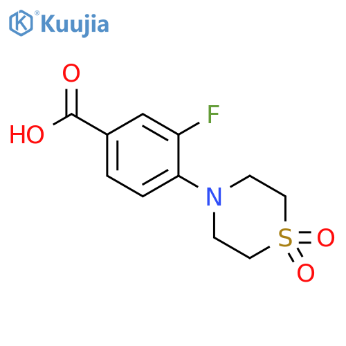 4-(1,1-dioxo-1λ?-thiomorpholin-4-yl)-3-fluorobenzoic acid structure