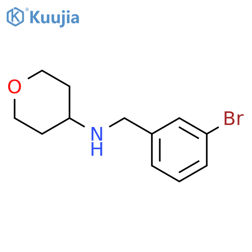 N-[(3-bromophenyl)methyl]oxan-4-amine structure