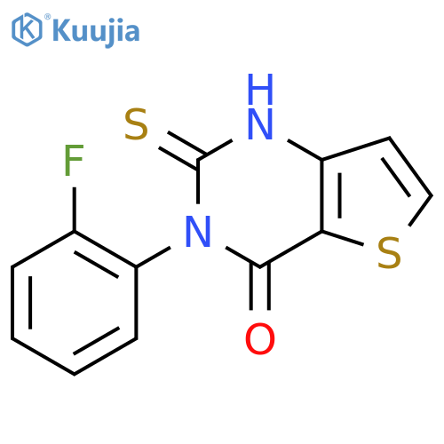 3-(2-Fluorophenyl)-2-sulfanylidene-1H,2H,3H,4H-thieno[3,2-d]pyrimidin-4-one structure
