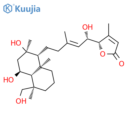 6alpha,8alpha,15(S),23-tetrahydroxy-labd-13(14),17-dien-16(S),19-olide structure