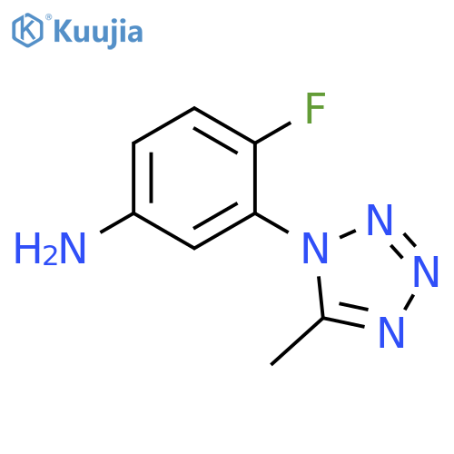 4-fluoro-3-(5-methyl-1H-1,2,3,4-tetrazol-1-yl)aniline structure
