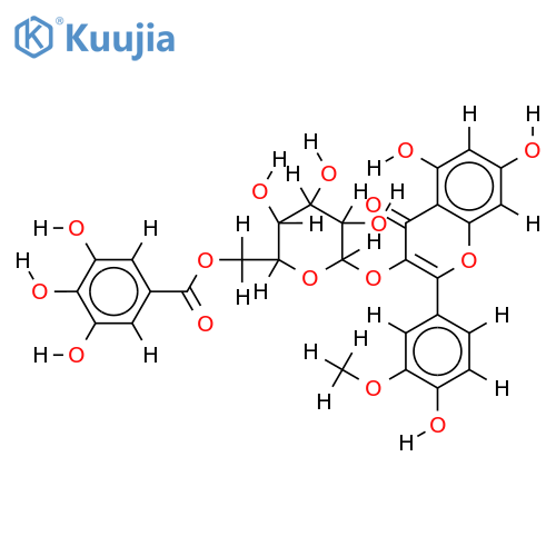 3-O-[6-O-(3,4,5-Trihydroxybenzoyl)-beta-D-glucopyranoside]-3,4',5,7-Tetrahydroxy-3'-methoxyflavone structure