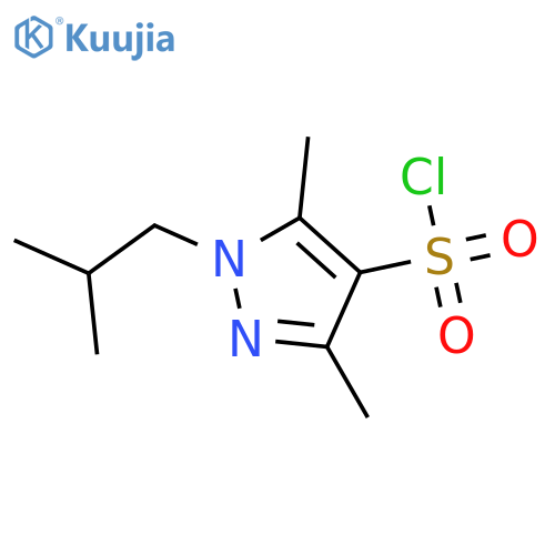 3,5-dimethyl-1-(2-methylpropyl)-1H-pyrazole-4-sulfonyl chloride structure