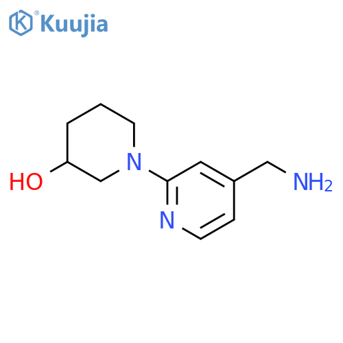 1-[4-(aminomethyl)pyridin-2-yl]piperidin-3-ol structure