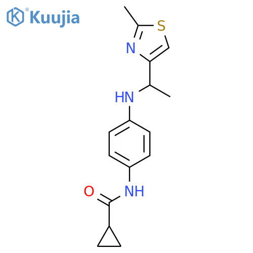N-(4-{1-(2-Methyl-1,3-thiazol-4-yl)ethylamino}phenyl)cyclopropanecarboxamide structure