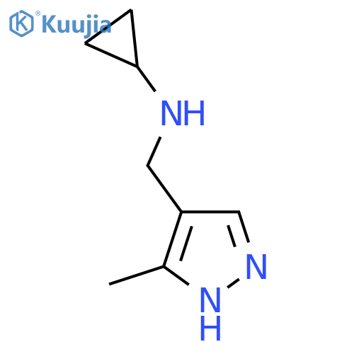 N-(3-methyl-1H-pyrazol-4-yl)methylcyclopropanamine structure