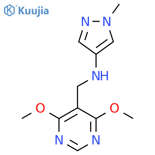 N-[(4,6-Dimethoxypyrimidin-5-yl)methyl]-1-methyl-1H-pyrazol-4-amine structure