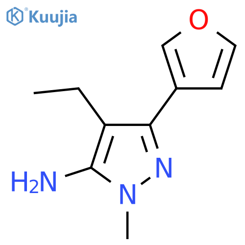 4-Ethyl-3-(furan-3-yl)-1-methyl-1h-pyrazol-5-amine structure
