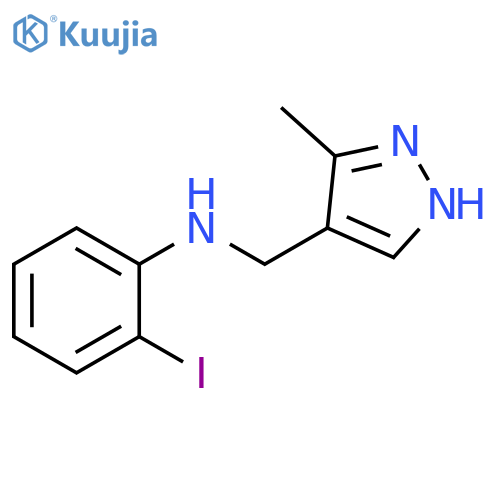 2-iodo-N-(3-methyl-1H-pyrazol-4-yl)methylaniline structure