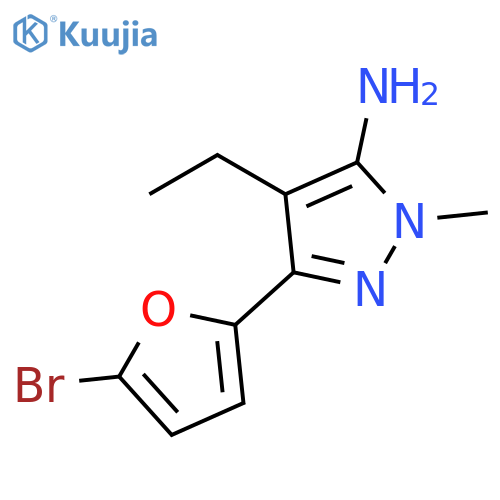 3-(5-bromofuran-2-yl)-4-ethyl-1-methyl-1H-pyrazol-5-amine structure