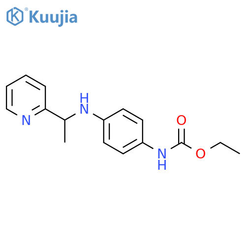 ethyl N-(4-{[1-(pyridin-2-yl)ethyl]amino}phenyl)carbamate structure