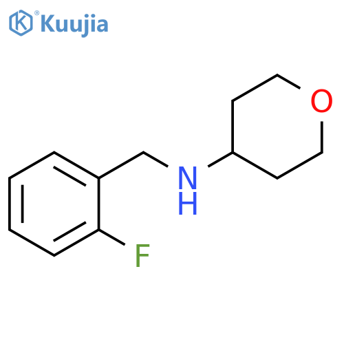 N-[(2-fluorophenyl)methyl]oxan-4-amine structure