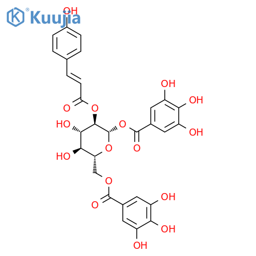 1,6-di-O-galloyl-2-O-p-coumaroyl-beta-D-glucose structure