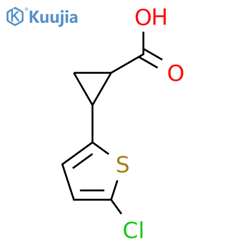 2-(5-chlorothiophen-2-yl)cyclopropane-1-carboxylic acid structure