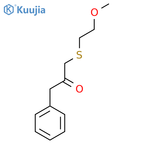 1-((2-Methoxyethyl)thio)-3-phenylpropan-2-one structure