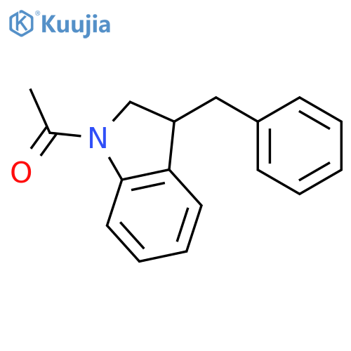 1H-Indole, 1-acetyl-2,3-dihydro-3-(phenylmethyl)- structure