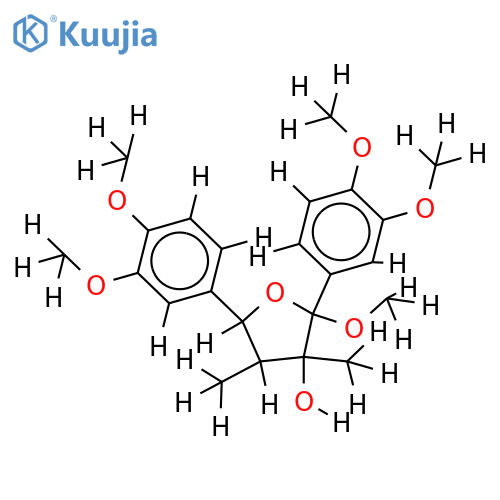 7S-(3,4-dimethoxyphenyl)-8R,8'R-dimethyl-8'R-hydroxyl-7'R-methoxyl-7'R-(3',4'-dimethoxyphenyl)tetrahydrofuran structure