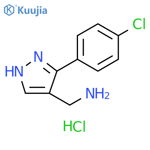 {[3-(4-chlorophenyl)-1H-pyrazol-4-yl]methyl}amine hydrochloride structure